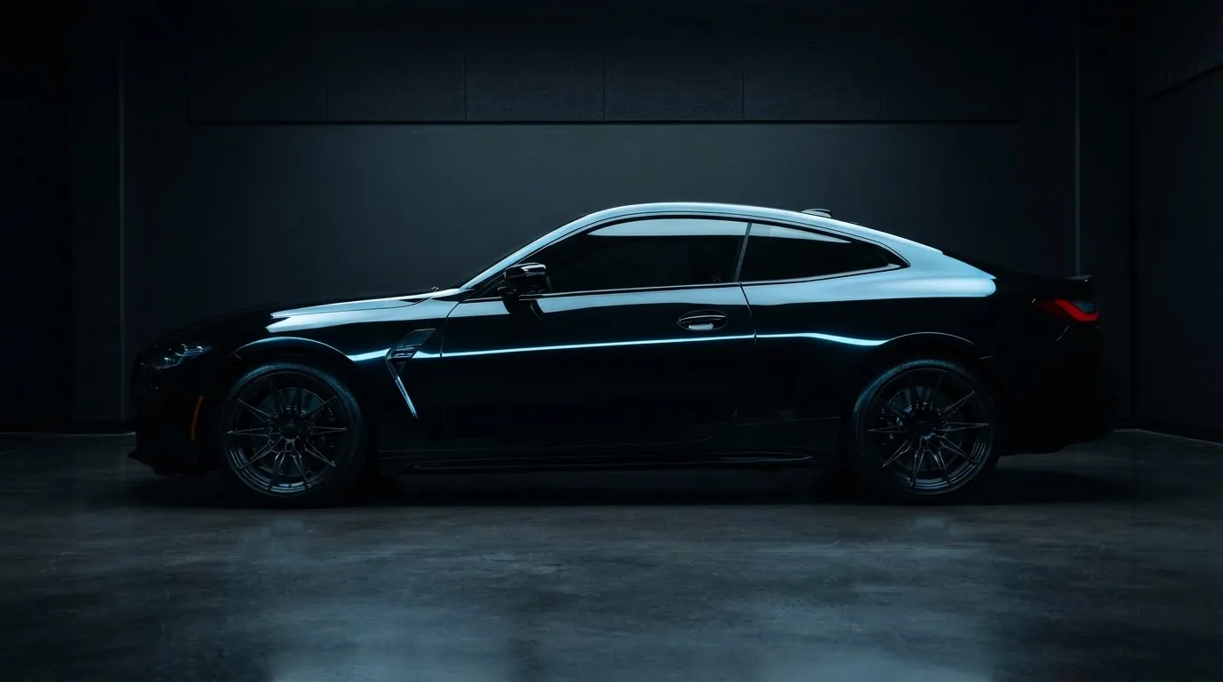 Coupé negro con acabado protegido